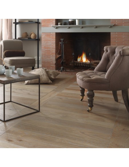 Parquet Bâton rompu 139 - 14mm Chêne zenitude huilé flanelle