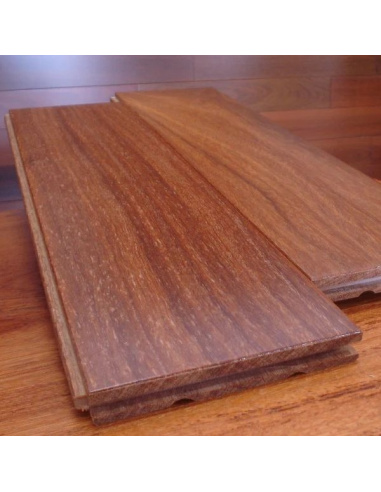 Parquet massif Cumaru rouge verni 15x120