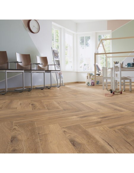 Sol stratifié Bâton rompu 8mm AC4/32 Chêne Treviso