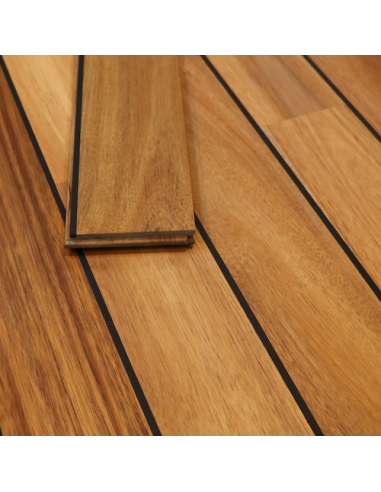 Parquet massif Huilé Acacia joint pont de bateau Navy noir 90