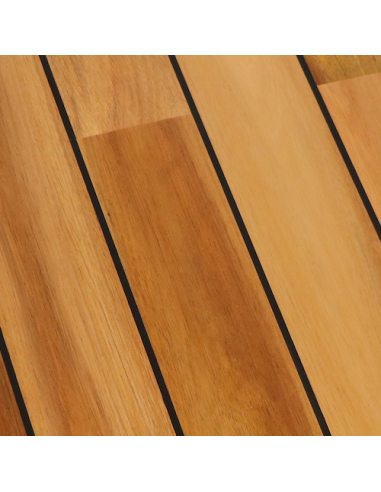 Parquet massif Huilé Acacia joint pont de bateau Navy noir 90