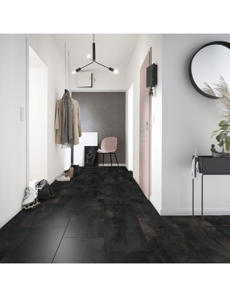 Sol vinyle Acier Noir Brut