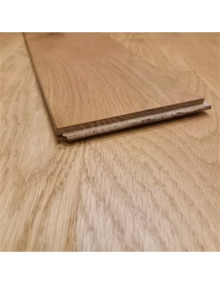 Échantillon Parquet massif Chêne Brossé Verni Naturaline 14 x 130