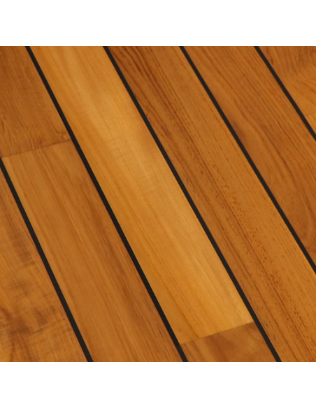 Parquet massif Teck joint pont de bateau Navy noir 90