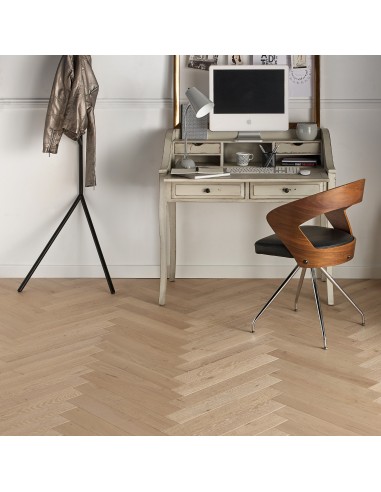 Parquet Bâton rompu 90 - 12mm Chêne authentique huilé tufeau