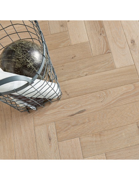 Parquet Bâton rompu 90 - 12mm Chêne authentique huilé tufeau