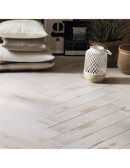 Parquet Bâton rompu 139 - 14mm Chêne zenitude huilé shabi chaux